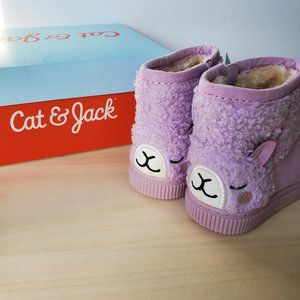 NEW Cat & Jack Keely Cute Fashion Boots shearling and suede style w lamb…